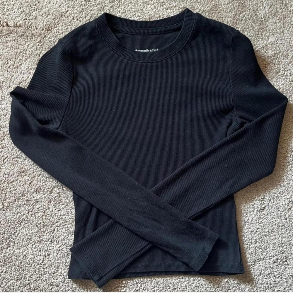 Abercrombie & Fitch Black Ribbed Long sleeve